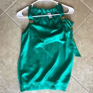 Emerald Satin Blouse - Caché